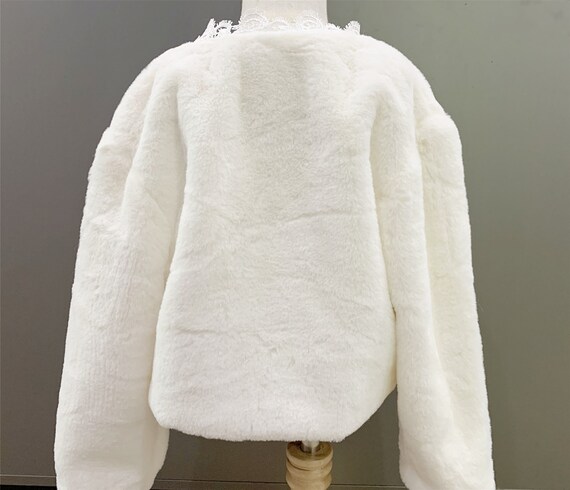 Girls white fur clearance shrug
