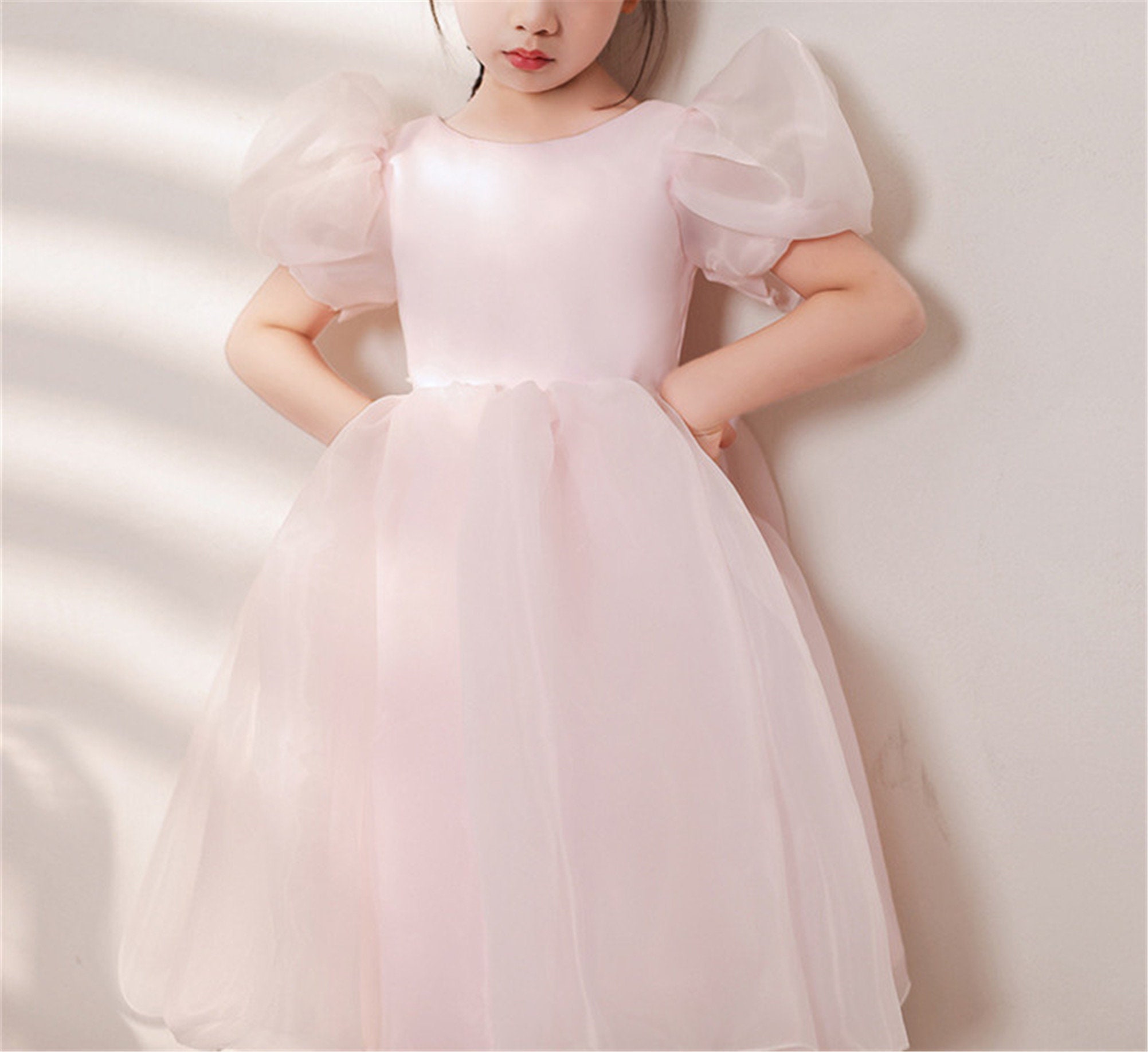 Buy Pretty Girls Princess Dress Light Pink Organza Dress Backless Online in  India 