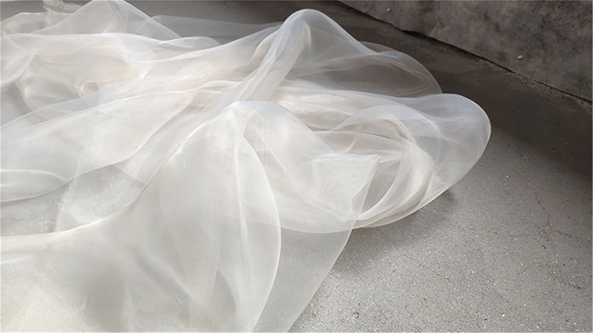 Highquality Ivory Shiny Tulle Fabric Glossy Organza Tulle Etsy