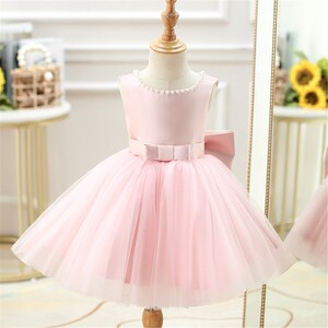 Cute LOVE Heart Backless Dress Light Pink Tulle Dress Flower Girl Dress ...