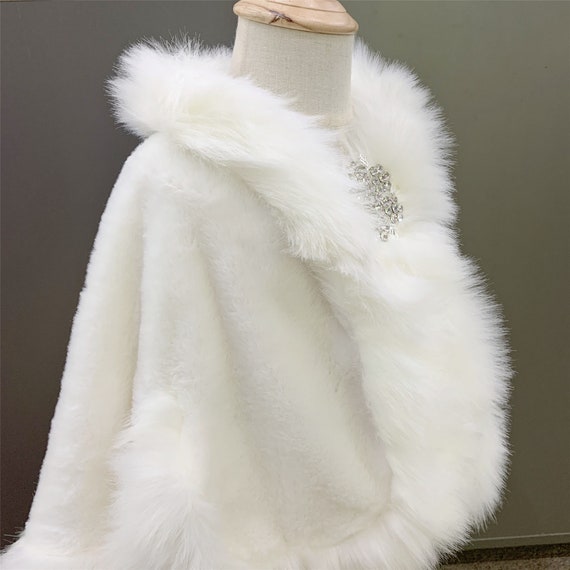 Girls white fur clearance shrug