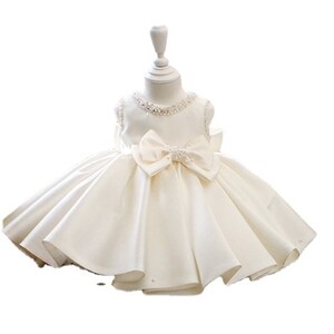 Flower Girl Dresses With Bow, White Princess Dress Exclusive Design ...