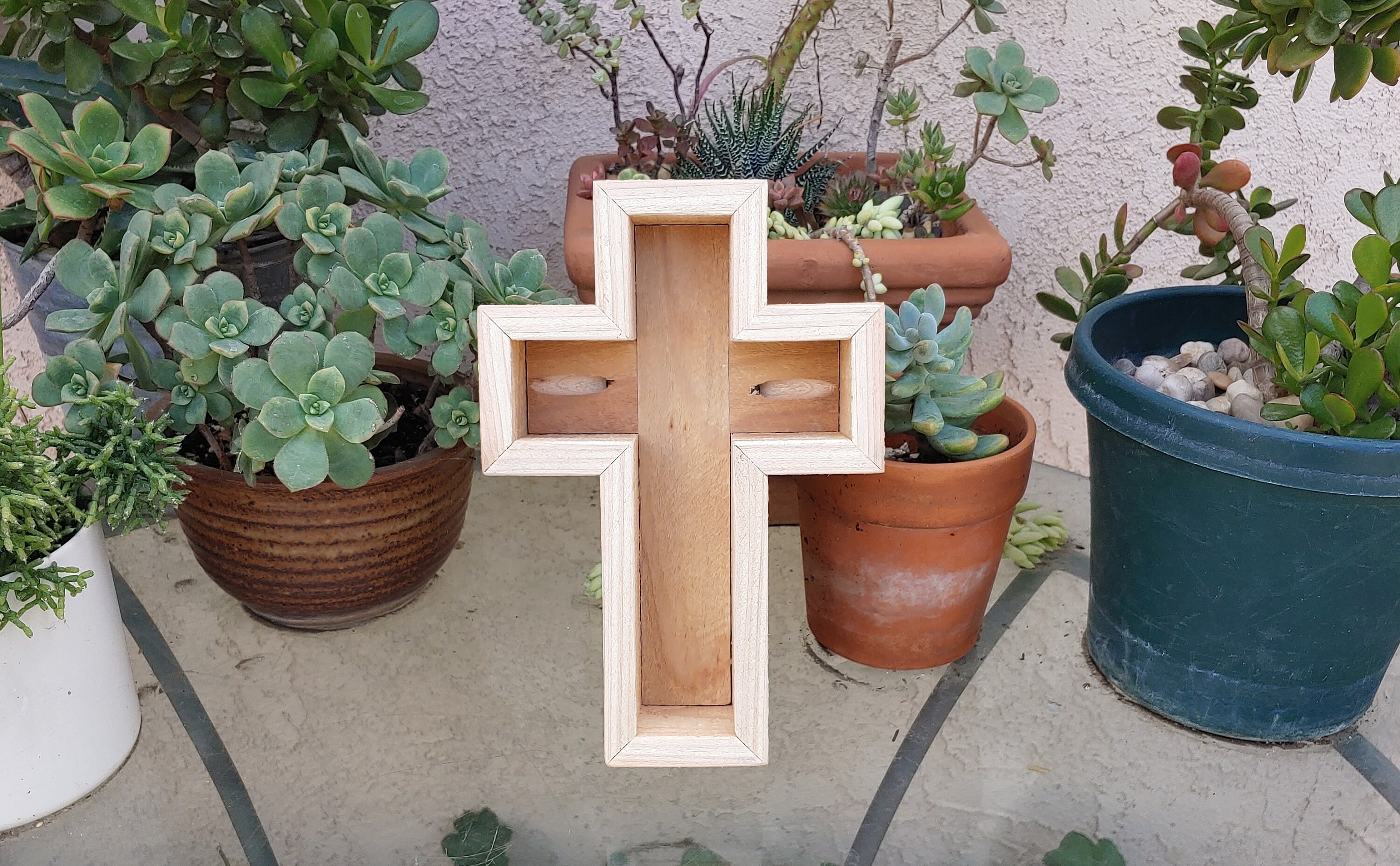 Wooden Cross Succulent Planter Religious Cross Easter Cross Etsy