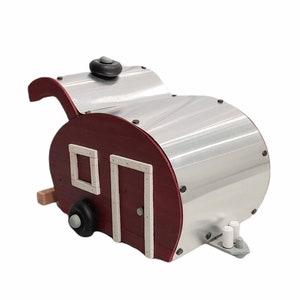 Vintage Tear Drop Camper Trailer Bird Feeder