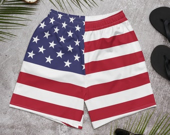 American Flag Shorts Men Etsy