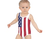 2T-7 American Flag Swimsuit Kid, Toddler