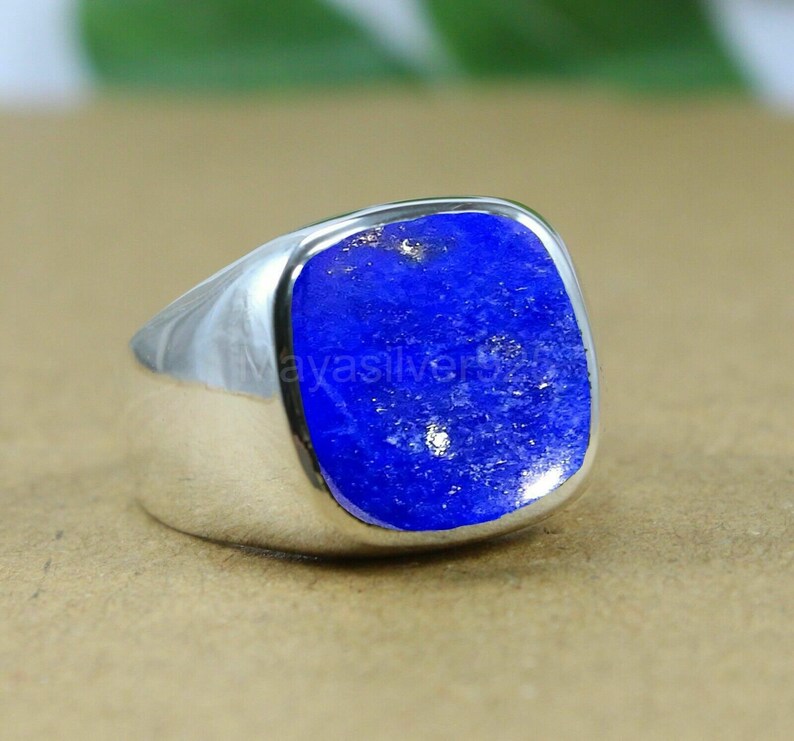 Lapis Lazuli Men's Ring 925 Sterling Silver Ring Etsy