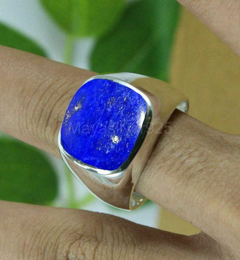 Lapis Lazuli Men's Ring 925 Sterling Silver Ring Etsy