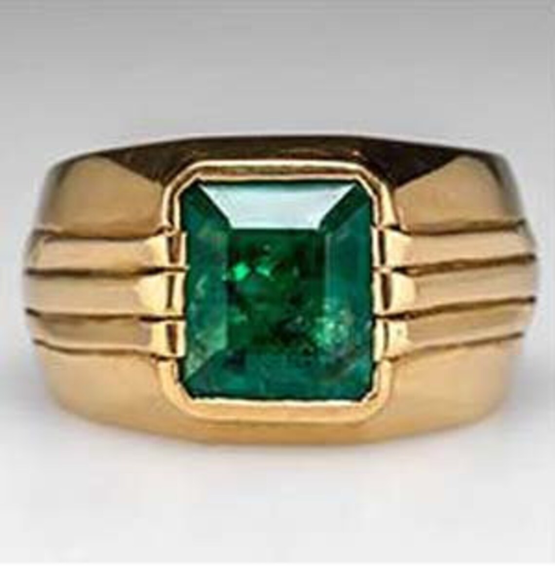 Emerald Ring Natural Mens Ring 925 Solid Sterling Silver Etsy