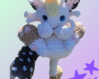 Crochet Handmade Magical Coin Kitty Plush Amigurumi Snuggler