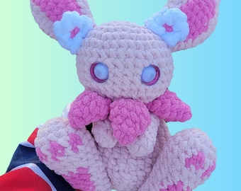 Crochet Handmade Cherry Blossom Spring Fox Kitty Plush Amigurumi Snuggler