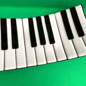 Fused Glass Piano Keyboard Tray, Glass Art, Music Gift