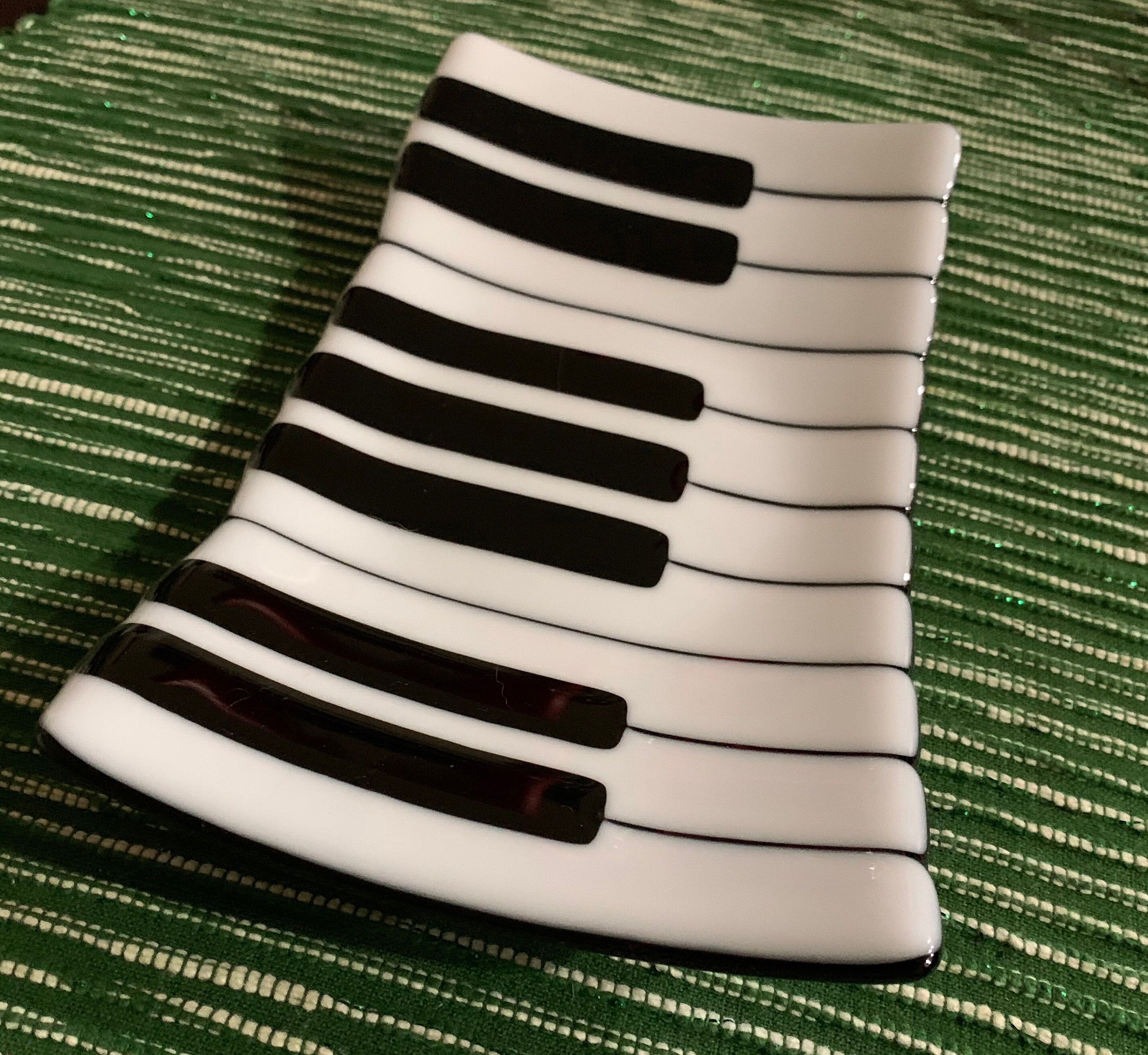 Fused Glass Piano Keyboard Glass Art Tray Etsy