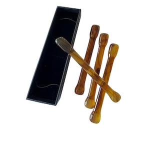 4-5.5” Whiskey Fused Glass Swizzle Sticks + Gift Box