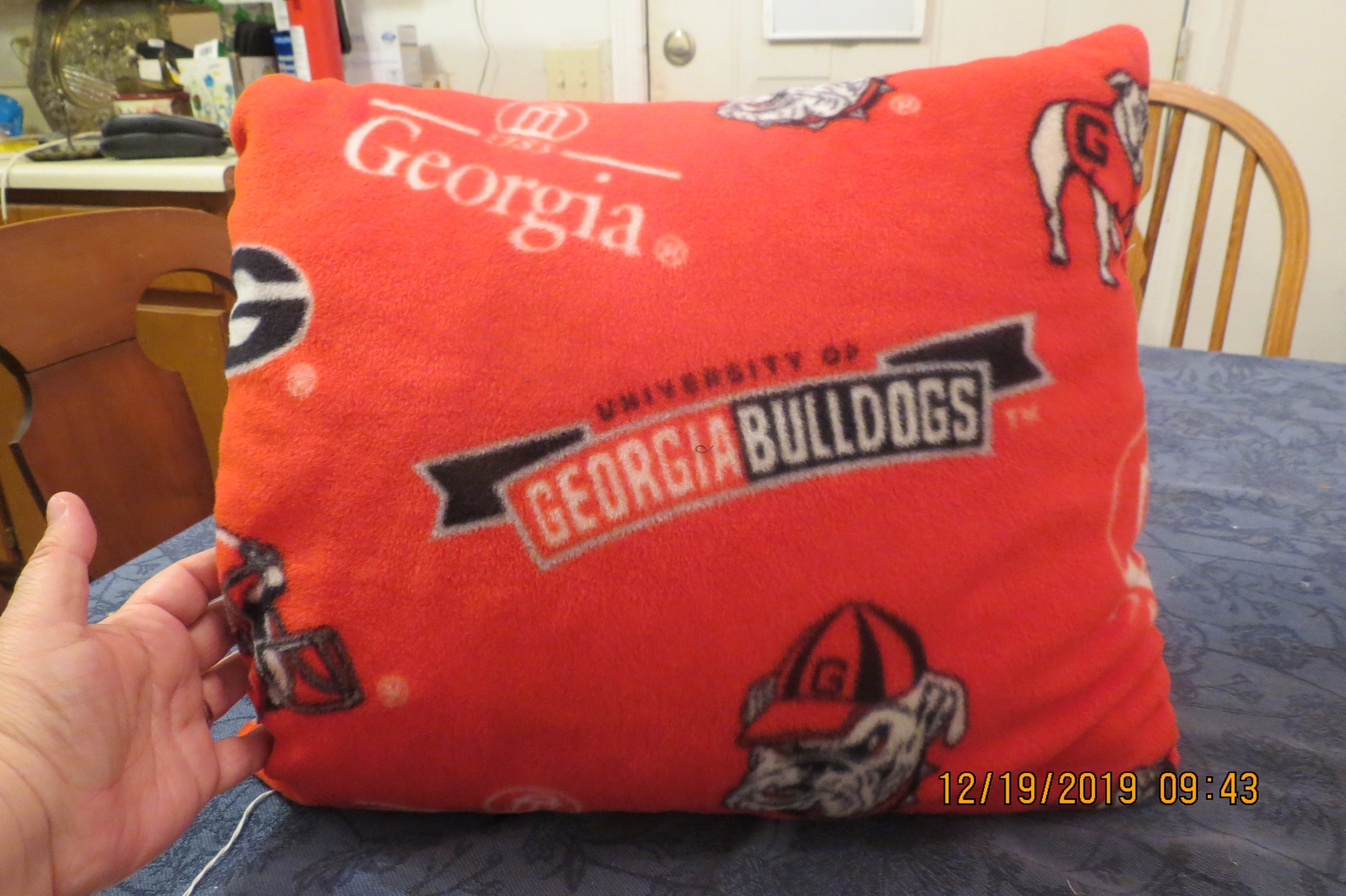 Homemade Fleece Bulldogs Throw Pillow Approx Etsy