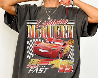 Camiseta retro de Rayo McQueen, Camiseta Comfort Colors