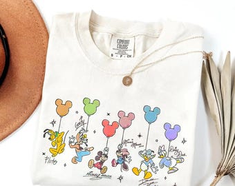 Retro Mickey And Friends Signatures Shirt, Disney Vacation Shirt, Magic Kingdom Shirt, Disneyland Tee, Disneyworld Shirt