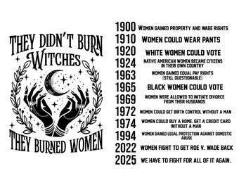 Feminist Women's Rights PNG: They Didn't Burn Witches (Digital Download)