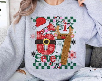 Zabawna bluza świąteczna Six Seven, koszulka świąteczna 6 7, koszulka świąteczna 6 7, koszulka świąteczna Six Seven, wirusowa koszulka z zabawnym memem 6 7