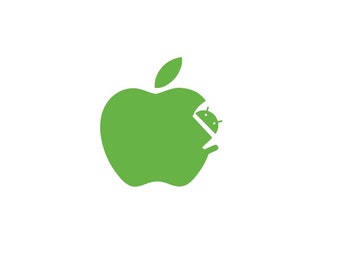 Apple Android Mac PC Eater Vinyl Decal Stickers | Funny Tech Laptop Car Decal
