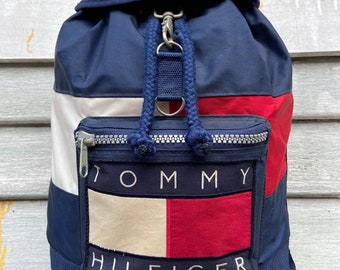 drawstring monogram tommy backpack