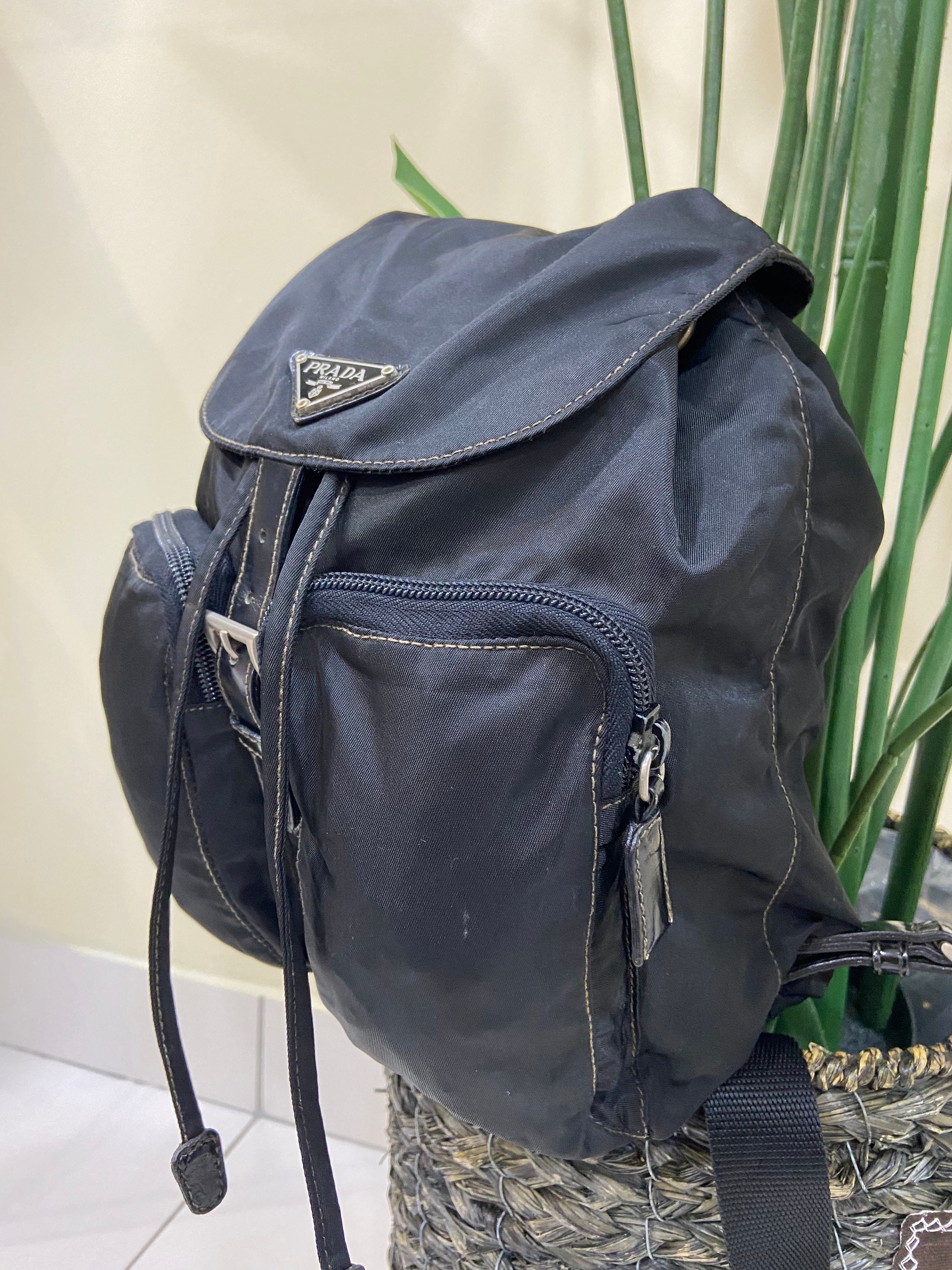 Japanese second-hand Vintage PRADA black nylon backpack - Shop RARE TO GO  Backpacks - Pinkoi