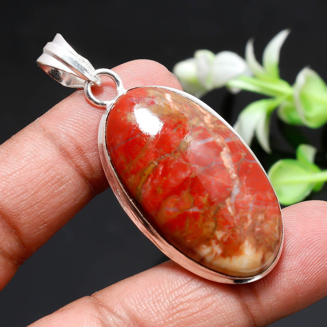 Valuable Red Jasper Pendant Gemstone Pendant Red Pendant Etsy