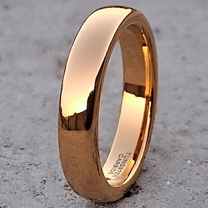 4 mm Hoogglans 24K Gouden Wolfraamring | Duurzame & Elegante Trouwring voor Mannen  Vrouwen | Perfect voor Elke Gelegenheid