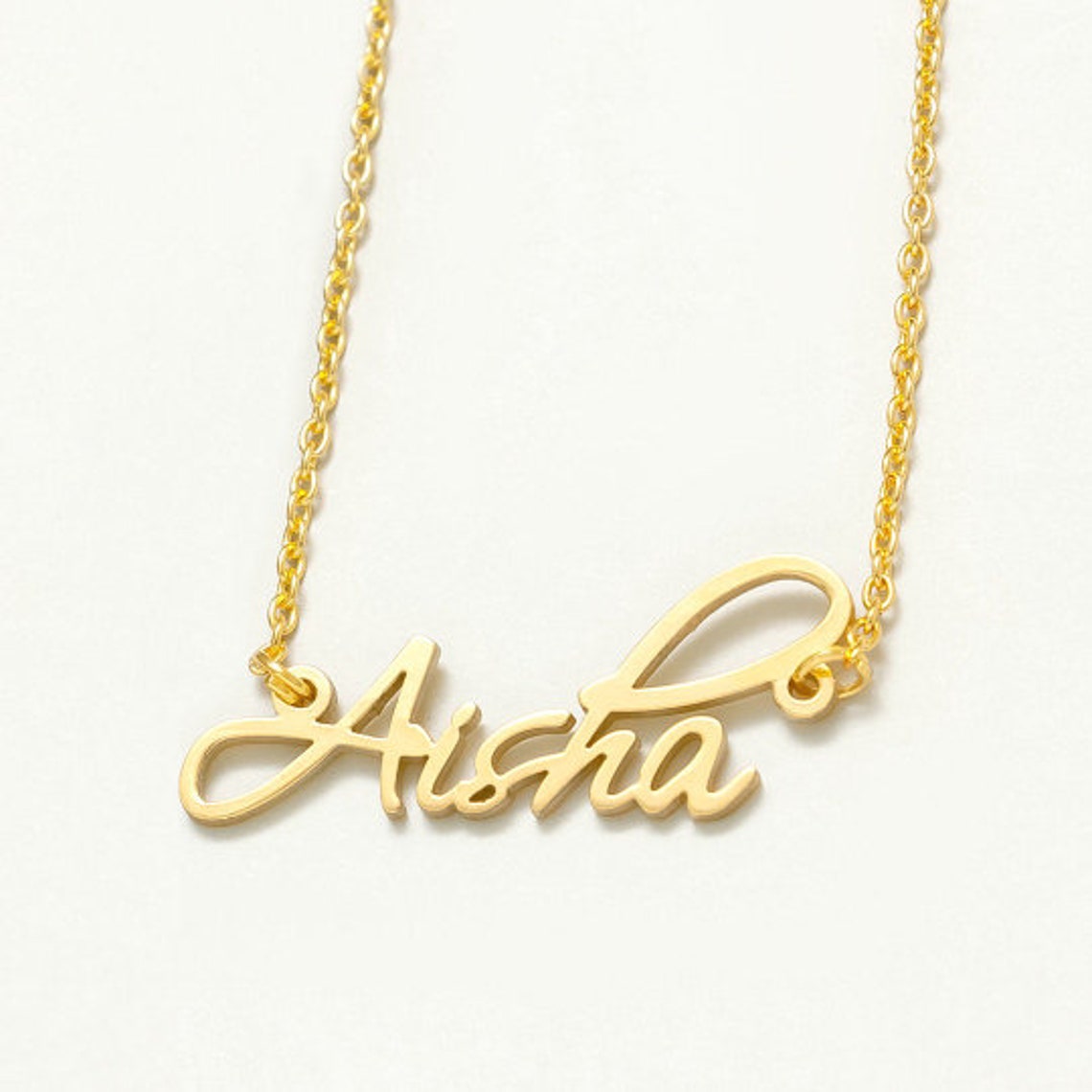 Name Necklace in 24k Gold Personalized Name Necklace Etsy