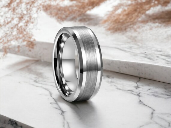 Fede Nuziale In Carburo Di Tungsteno Da 8mm Meteore
