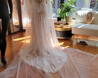 Bridal Tulle Shoulder capes with cathedral length