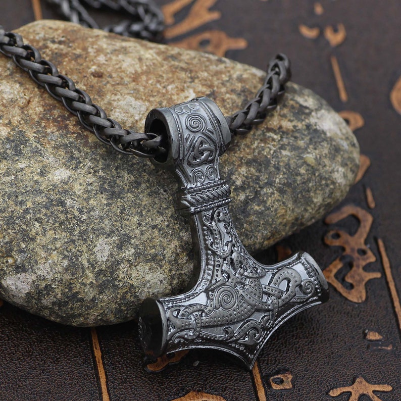 Norse Viking Thor/'s Hammer Talisman Necklace,Vintage Jewelry,Nordic Viking Compass Amulet Pendant,Men\u2019s Round Hip Hop Accessories Jewelry