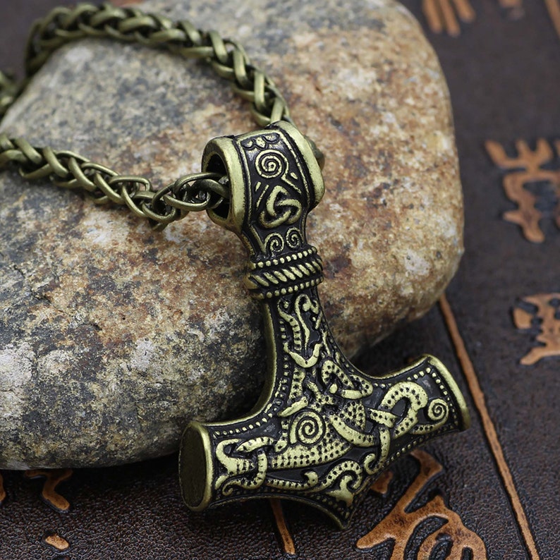 Norse Viking Thor/'s Hammer Talisman Necklace,Vintage Jewelry,Nordic Viking Compass Amulet Pendant,Men\u2019s Round Hip Hop Accessories Jewelry