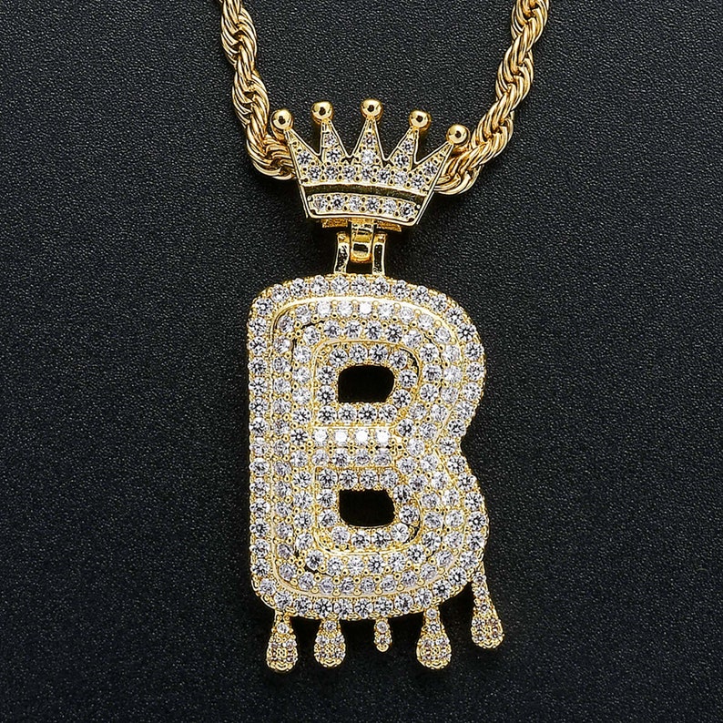 bubble letter chain with crown bubble letter chain with crown