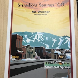 Steamboat Springs Vintage Poster Ski Art