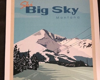Big Ski Vintage Ski Poster National Park Style