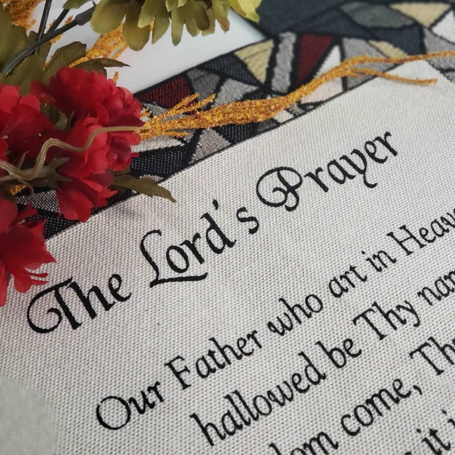 Lord's Prayer Woven Jacquard Style Religious Tapestry - Etsy