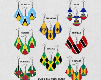 Unique Country Flag Fashion Earrings | Flag Earrings | National Pride Jewelry | Flag Jewelry