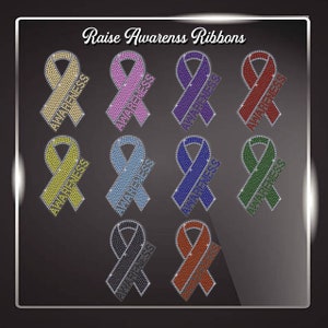 Rhinestone Awareness Ribbon Car Decals, Support Your Cause, Breast Cancer, Fight for a Cure, Survivor Ribbon, Cure Ribbons, Support Ribbon