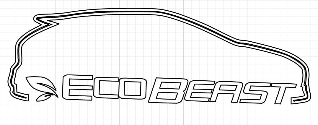 Décoration Murale Métal Ford Focus Mk1 RS ST - Silhouette 80 Cm, Noir, Acier, Pour Fans De Tuning