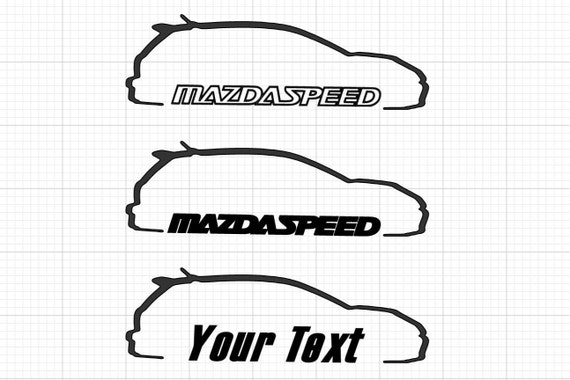 Sports Mind Produced By Mazdaspeed - Black Decal Sticker Emblem Logo Pair For Mazda 3, 5, 6