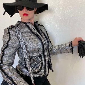 Tweed Jacket metal jacket with zipper