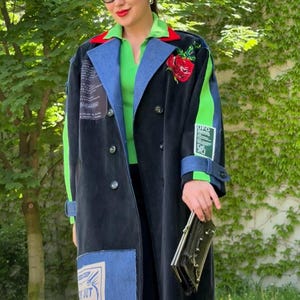 Embroidered Trench Coat - Etsy