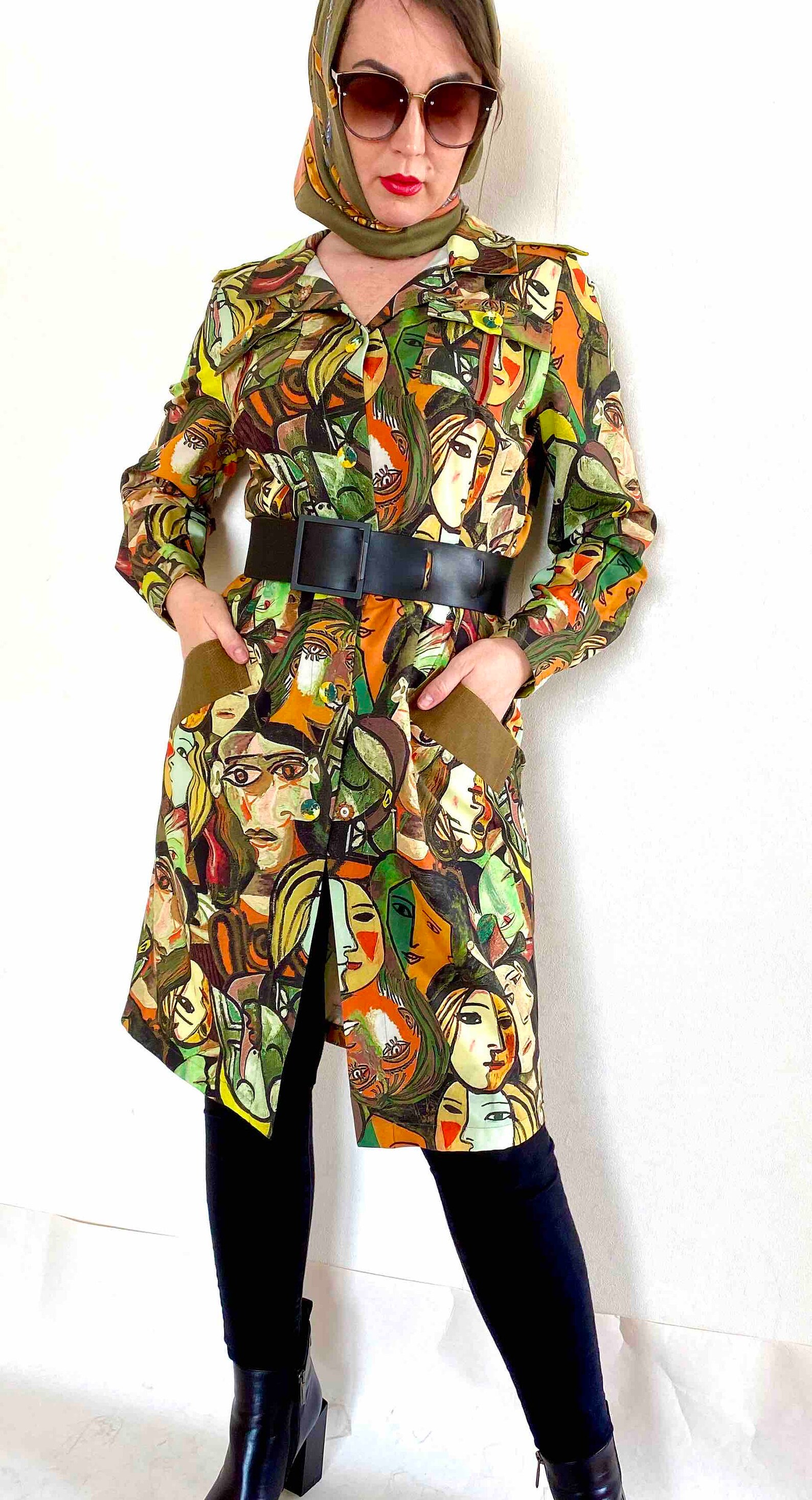 Stylish Designer Long ShirtDress Original Pattern Elegant Etsy