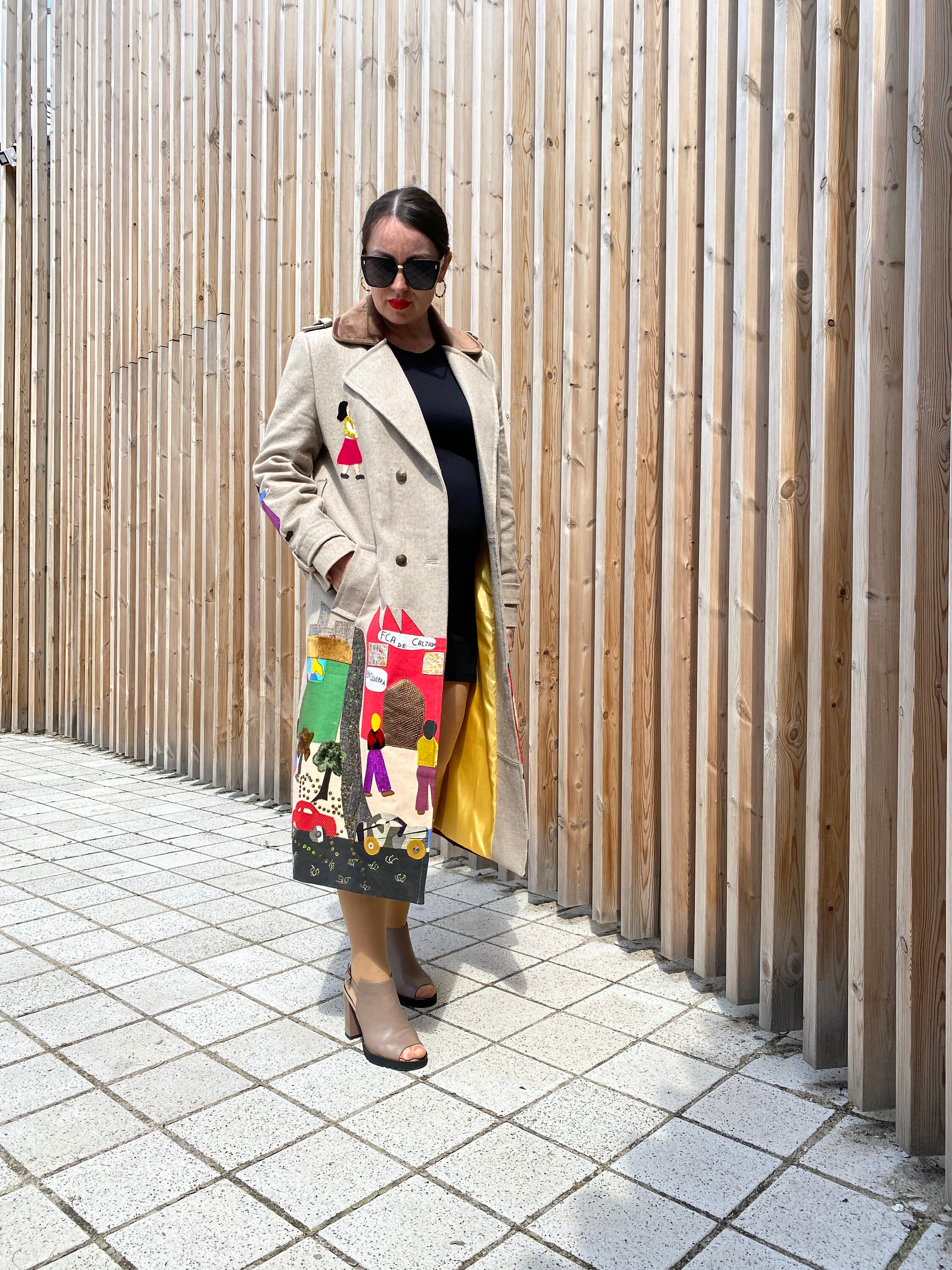 Knotted cutwork appliqué trench coat main image 0