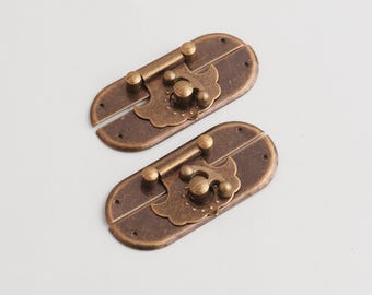 Cierre de caja ovalado de metal vintage: Accesorios de herrajes para muebles antiguos