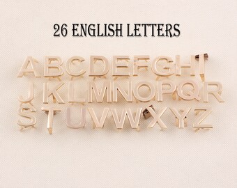 26 etiquetas de letras en inglés, etiqueta de bolsa de metal, etiqueta hecha a mano, etiqueta de metal, etiqueta de bolso, hallazgos de bolso, etiquetas de logotipo, etiqueta de metal, letrero de metal, letras de metal