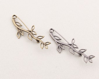 Longueur 89 mm épingle à nourrice broche vintage branche broche fleur branche broche antique écharpe broche épingles antidérapantes ornement de chapeau