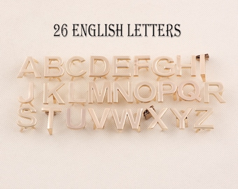 Etiquetas con letras inglesas de metal dorado, adornos para bolsos