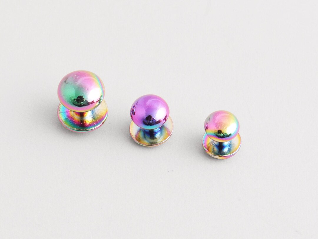 Colorful Rivet Rainbow Round Screw Rivets : Various Sizes Rivet Purse Feet Stud ...
